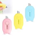 GLUN® 3 Piece Letter Opener Cutter Knife, Small Cute Mini Cutter, Stationery Mini Box Cutter for Cardboard Opener & Envelope Packaging