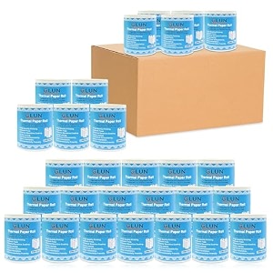 glun 58mm x 25 meter pos thermal paper bpa-free receipt rolls for credit card machines amp cash registers pack of 50