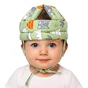 GLUN® Baby Head Safety Helmet, Pack of 1 Green Printed Colour, Lightweight & Breathable Safety Head Protector Helmet, Crawling, Soft Cushion Safety Headguard, 6-12 Months Cushion Bumper
