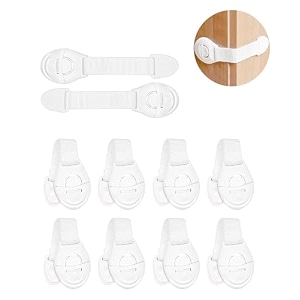 glun drawer white locks belt one side release buckles clips strong double side tape locks for drawers cabinets fridge cupboard lock strong and adhesive safety locks pack of 10