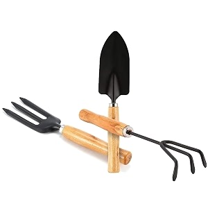 GLUN Gardening Hand Tools Wooden Handle with