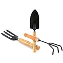 GLUN Gardening Hand Tools Wooden Handle with