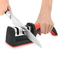 GLUN® Kitchen Knife Sharpener Tool with Easy Grip Handle and Non-Slip Rubber Base Set of 2