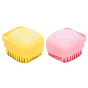 glun  silicone brush with shower gel dispenser mud amp dirt_removal with soft silicone bristle with non-toxic bath brushes pack of 2