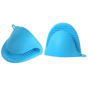 glun silicone fingure protector oven slevees silicone anti-scalding oven gloves mitts potholder pair blue og
