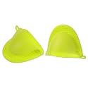 GLUN® Silicone Fingure Protector Oven Slevees, Silicone Anti-scalding Oven Gloves Mitts Potholder Pair (Green OG)