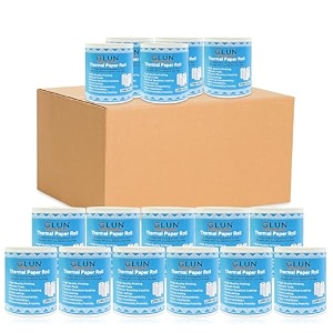 glun thermal paper rolls 58mm x 25 meter smudge-free pos receipt paper for cash registers pack of 20