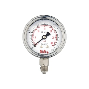 glycerin filled bottom pressure gauge 0-2kgcm2 0-30psi 63mm 25inch dial size 14bsp male connection dm direct mounting bottom entry