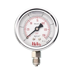 glycerin filled bottom pressure gauge 0-10 kgcm2 150psi 63mm 25inch dial size 14bsp male connection dm direct mounting bottom entry