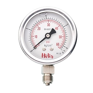 glycerin filled bottom pressure gauge 0-4kgcm2 0-60psi 63mm 25inch dial size 14bsp male connection dm direct mounting bottom entry