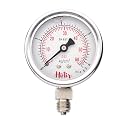 Glycerin Filled Bottom Pressure Gauge 0-4kg/cm2 (0-60psi), 63mm (2.5inch) Dial Size, 1/4BSP Male Connection, DM (Direct Mounting) Bottom Entry