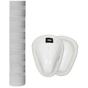 gm 1600548 men39s viscose slip in padded cricket abdominal guard - colour may vary amp gm band super soft rubber matrix cricket grip multicolor