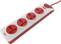 GM 3203 Quadro 4+1 Spike Guard with Master Switch, Indicator, Safety Shutter, International Sockets & Surge Protector. 4 Socket Extension Boards (Multicolor, 2 m)
