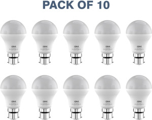 gm 5 w basic round b22 led bulb white pack of 10