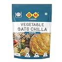 GM Foods Vegetable Oats Chilla Flour 200 Gram (Pack of 3) | Nutritious &amp; High Protein Instant Breakfast | Multigrain Cheela Powder | Ready in 3 Easy Steps | Fibre Rich Meal for Kids &amp; Adults