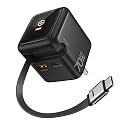 GM G+ DisplayPulse 70W GaN Charger, 3 Ports: USB-C&amp;A,80cm Retractable Cable |TFT Floating UI Display|Travel Friendly| MacBook Air-M4, DSLR, iPhone 12-18 Duo,Smartphones,Tablet|1 Year Warranty
