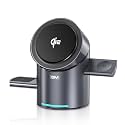 GM G+ iSmart Qi2 3-in-1 Magnetic Wireless Charging with Automatic Rotation | 15W Fast Charging for iPhone, Apple Watch & AirPods | Pop-up Design with 180° Rotation | Qi2 Certified MagSafe Compatible