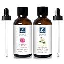 GM Gumili Rose Essential Oil and Jasemine Essential Oil, Floral Scent Oils Home Fragrance Oils for Diffuser Perfume Candle Soap Making - 2 Oz, Pack of 2