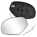 GM1324138 Driver Left Side Mirror Glass Replacement for 2007-2013 Chevy Silverado Avalanche Suburban Tahoe GMC Sierra Yukon 1500 2500HD 3500HD Cadillac Escalade, Heated Glass with Turn Signal Light