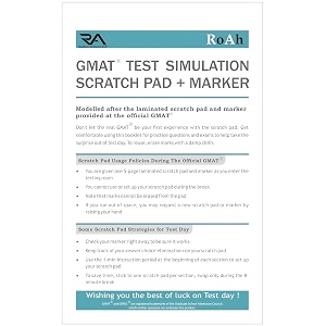 gmat test simulation - laminated scratch pad with dry-erase markers