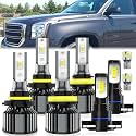 For GMC Yukon 2015-2019 light Bulbs, Hi-Lo Dual Beam Fog Light Bulb License Plate Light Combo, Plug-and-Play Installation, 8 Pack