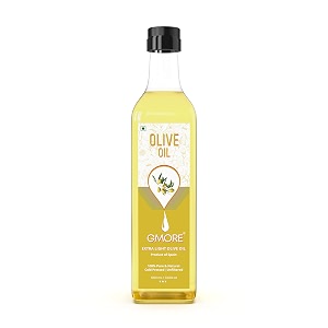 gmore extra light olive oil  ideal for high-heat cooking frying amp sauting  neutral taste amp aroma  rich in mufa amp vitamin e  multipurpose oil for skin hair amp baby massage - 1000 ml