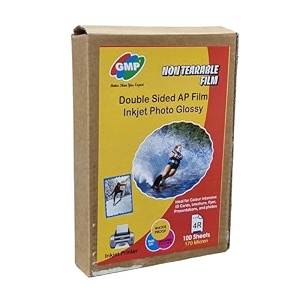 gmp premium 4 x 6 4r 170 micron double sided non tearable water proof instant dry glossy inkjet photo paper ap film