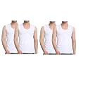 GMR Men39s Cotton Broad Shoulder White Sleeveless