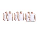 GMR Men39s Cotton Broad Shoulder White Sleeveless