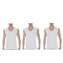 GMR Men39s Cotton Broad Shoulder White Sleeveless