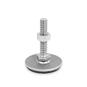 Ganter Normelemente GN 41-50-M10-60-D3-SK 41-50-M10-60-D3-SK-stainless Steel feet | Rubber Vulcanised, Silver, Gewinde d2: M10X60