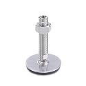 Ganter Normelemente GN 41-80-M16-125-D3-UK 41-80-M16-125-D3-UK-Stainless Steel Adjustable Feet | Rubber Vulcanised, Silver, Gewinde d2: M16X100