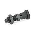 Ganter Normelemente GN 817-10-12-CK 817-10-12-CK-Locking Bolt with Locking Mechanism, Black, Rastweg l1: 12mm