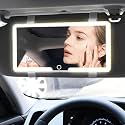 LED Car Vanity Mirror with Lights – Rechargeable Sun Visor Makeup Mirror, 3 Light Modes, 80 LEDs, Dimmable Touch Control, Universal Fit for All Cars (1PC, MULTICOLOR)