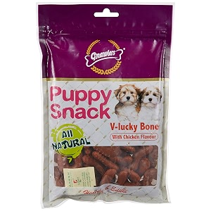 gnawlers chicken v-lucky bone dogs treat 270 g