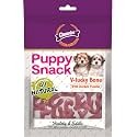 Gnawlers Puppy Snack, Healthy &amp; Edible, with Added Prebiotics, Vitamins &amp; Minerals, Balanced Omega 3&amp;6 for Shiny Coat &amp; Healthy Skin, V-Lucky Bone - Chicken Flavor, Pack of 5 Sold by DogsNCats