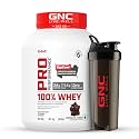 GNC 100% Whey Protein Powder &amp; Black Shaker | Chocolate Fudge | 4 lbs | Speeds Up Muscle Recovery | Boosts Lean Muscle Growth | DigeZyme® For Easy Digestion