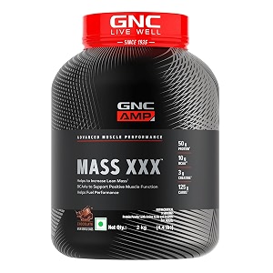 gnc amp mass xxx gainer powder2 kgboosts lean muscle gainsamps up workout results50g protein10g bcaa1275 g carbs3g creatinechocolate 1 count 9 servings