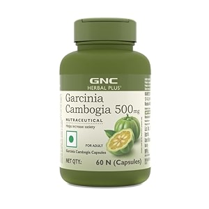 gnc herbal plus garcinia cambogia  60 capsules  aids in weight loss  controls hunger pangs  helps reduce bad fats  improves serotonin level  formulated in usa  500mg per serving