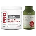 GNC Herbal Plus Triple Ginseng Root - 90 Vegetarian Capsules (Pack of 1) &amp; GNC Pro Performance Creatine Monohydrate, (Unflavoured, 250 gm Powder)