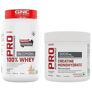 gnc pro performance 100 whey mawa kulfi 2lbs  gnc pro performance creatine monohydrate 100gm combo