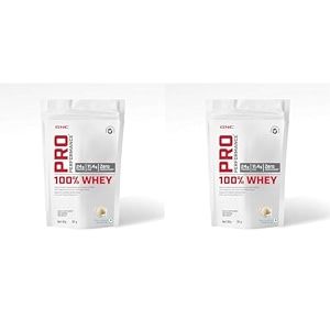 gnc pro performance 100 whey protein powder  35 gm  1 serving  boosts strength amp endurance  builds lean muscles  fastens muscle recovery  24g protein  55g bcaa  vanilla cream pack of 2