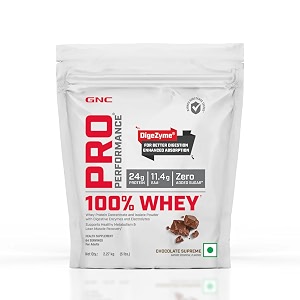 gnc pro performance 100 whey protein powder  boosts strength amp endurance  builds lean muscles  fastens muscle recovery  formulated in usa  24g protein  55g bcaa  chocolate supreme  5 lbs