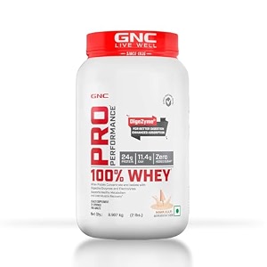 gnc pro performance 100 whey protein powder  boosts strength amp endurance  builds lean muscles  fastens muscle recovery  formulated in usa  24g protein  55g bcaa  mawa kulfi  450 gms