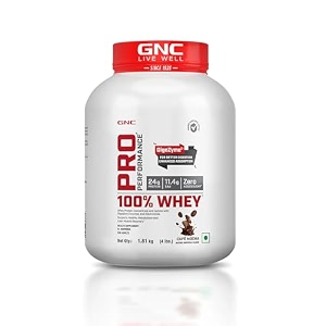 gnc pro performance 100 whey protein  4 lbs  muscle growth  muscle recovery  digezyme for easy digestion  informed choice certified  24g protein  55g bcaa  caf mocha