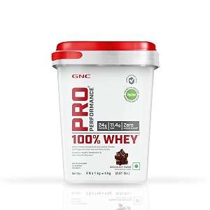 gnc pro performance 100 whey protein powder  88 lbs  4 kg 1 kg x 4 pouches  bucket  24g protein chocolate fudge  55g bcaa  boosts strength amp endurance  builds lean muscles  fastens muscle recovery  formulated in usa