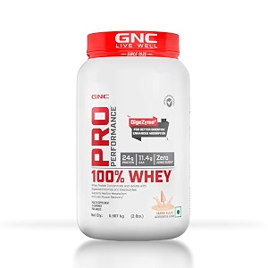 gnc pro performance 100 whey protein  2 lbs  muscle growth  muscle recovery  digezyme for easy digestion  informed choice certified  24g protein  55g bcaa  mawa kulfi