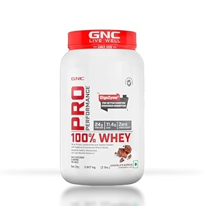 gnc pro performance 100 whey protein  2 lbs  muscle growth  muscle recovery  digezyme for easy digestion  informed choice certified  24g protein  55g bcaa  chocolate supreme  907gm