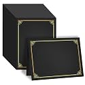 GNL Certificate Holders - 100 Packs Black Diploma Holders, Certificate Covers with Gold Foil Border, for Letter Size 8.5 x 11 Award Certificate Paper and Documents