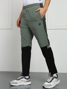 GNOCKFACE Colorblock Men Green Black Track Pants